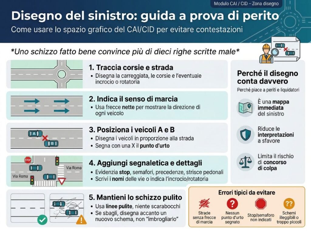 Come realizzare il disegno della dinamica a prova di perito